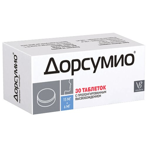 Дорсумио таблетки с пролонгированным высвобождением 15+6 мг 30 шт.