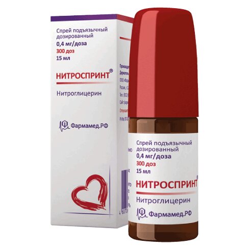 Нитроспринт 0.4мг/доза спрей п/яз доз 15мл