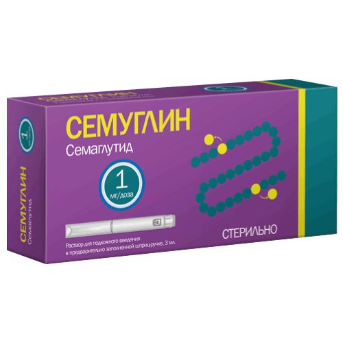 Семуглин раствор для подкожного введения 1 мг/доза 3 мл + Игла 4 шт.