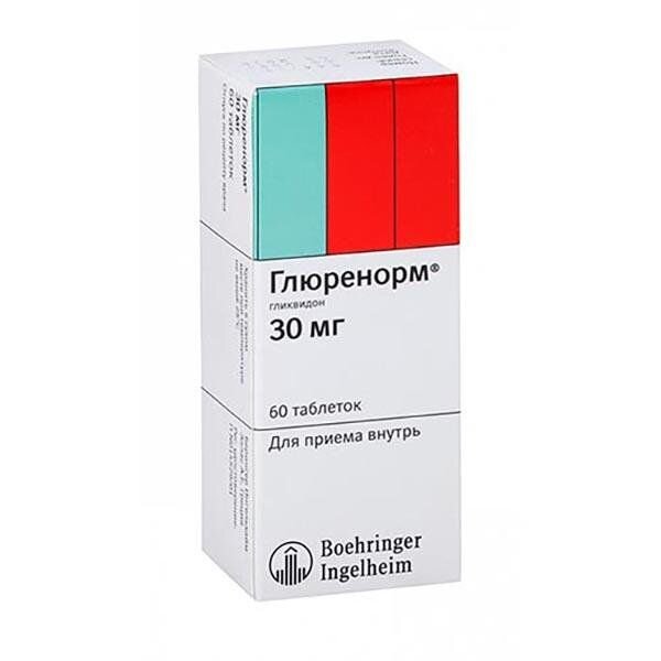 Глюренорм таблетки 30 мг 60 шт.