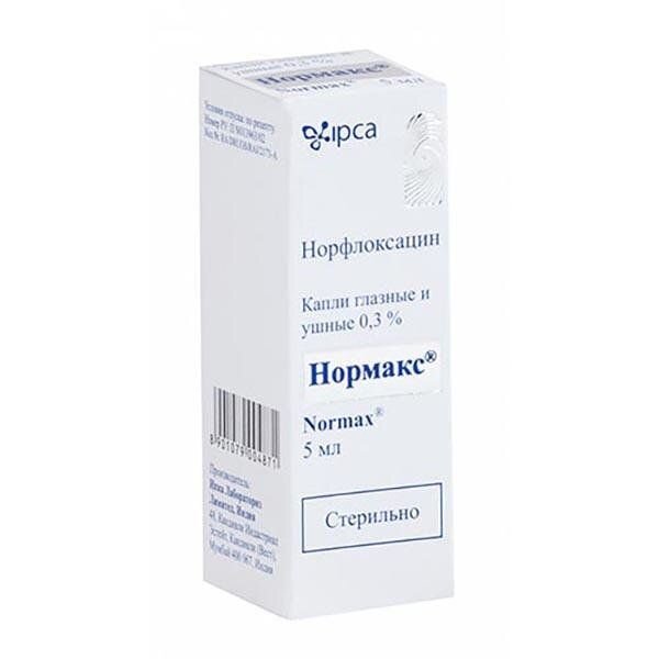 Нормакс капли глазные/ушные 0,3% 5 мл