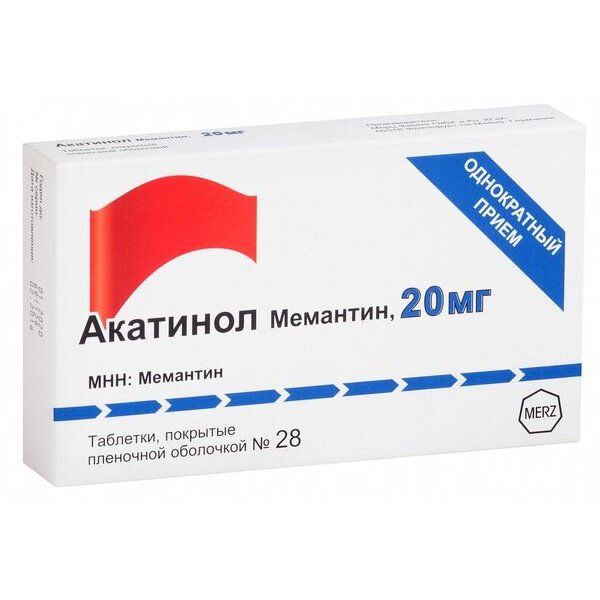 Акатинол Мемантин таблетки 20 мг 28 шт.