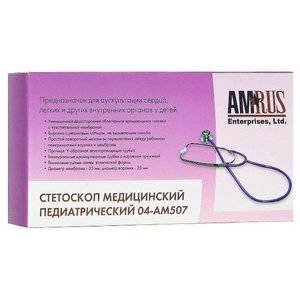 Стетоскоп Amrus 04-АМ507 медицинский двухсторонний педиатрический, синий
