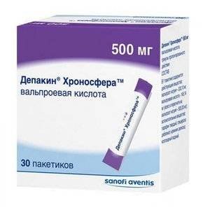 Депакин Хроносфера гранулы с пролонгированным высвобождением 500 мг пакеты 30 шт.