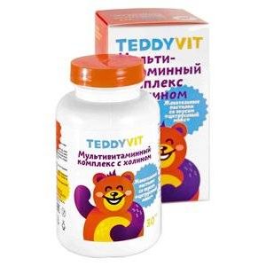 Витаминный комплекс с холином Teddyvit для детей цитрусовый микс жевательные пастилки 30 шт.