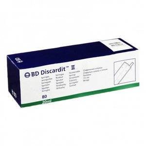 Шприц BD Discardit двухкомпонентный 20 мл с иглой 80 шт.