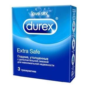 Презервативы Durex Extra Safe утолщенные с дополнительной смазкой 3 шт.
