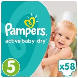 Подгузники Pampers Active Baby Dry размер 5 11-18 кг 58 шт.