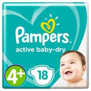 Подгузники Pampers Active Baby Dry размер 4+ 10-15 кг 18 шт.