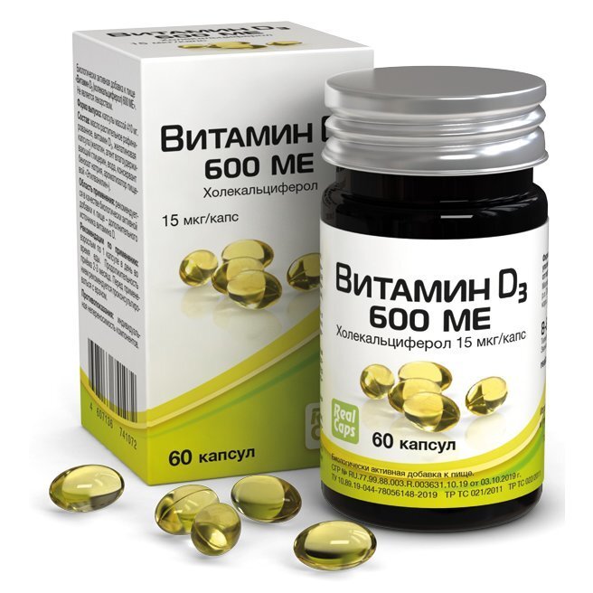 Витамин Д3 Realcaps капсулы 600 МЕ 60 шт.