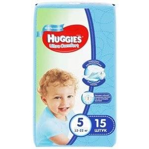 Подгузники для мальчиков Huggies Ultra Comfort размер 5 12-22 кг 15 шт.