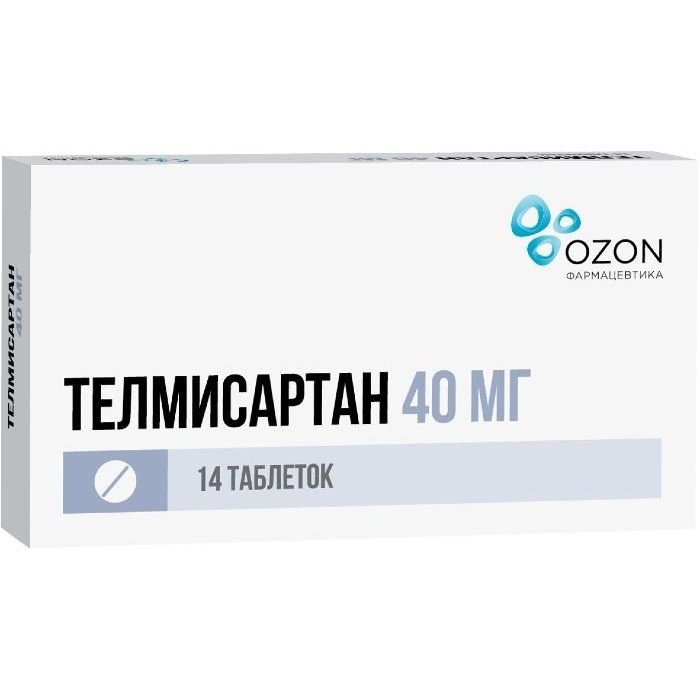 Телмисартан таблетки 40 мг 14 шт.