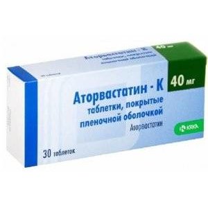 Аторвастатин-К таблетки 40 мг 30 шт.