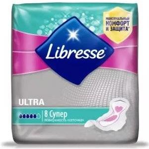 Прокладки Либресс (Libresse) SecureFit Ultra Super с поверхностью сеточка 8 шт.