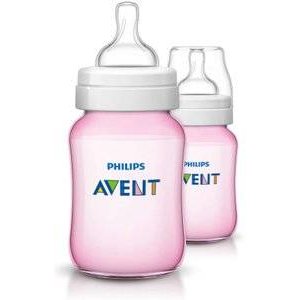 Бутылочка для кормления Avent Classiс + полипропиленовая розовая SCF564/27 260 мл 2 шт.