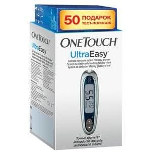 One Touch Ultra Easy Глюкометр зеленый + 50 тест-полосок в подарок