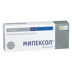 Мипексол таблетки 0,25 мг 30 шт.