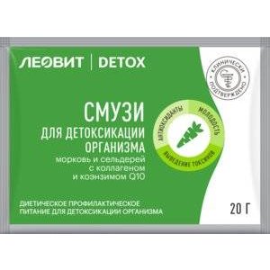 Смузи Леовит Detox морковь и сельдерей с коллагеном и коэнзимом Q10 20 г 1 шт.