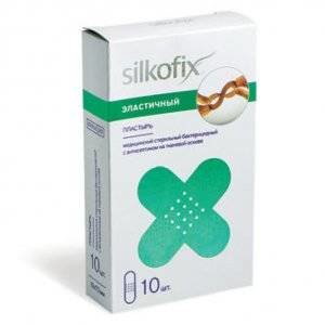 Лейкопластырь Silkofix бактерицидный эластичный на тканевой основе стандарт 10 шт.