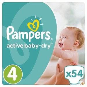 Подгузники Pampers Active Baby Dry размер 4 8-14 кг 54 шт.