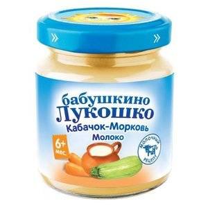 Пюре Бабушкино Лукошко кабачок-морковь-молоко с 6 мес., 100 г