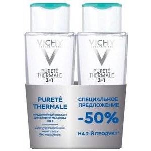 Лосьон мицеллярный Vichy Purete Thermale 3в1 для снятия макияжа 200 мл 2 шт.