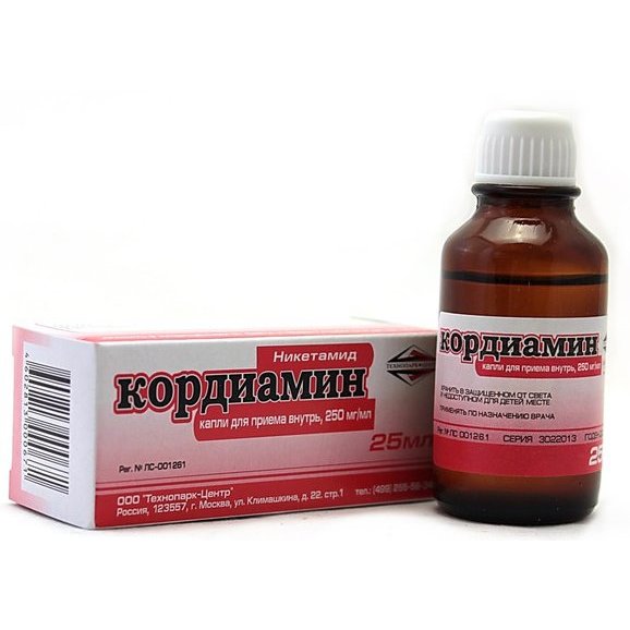 Кордиамин капли для приема внутрь 250 мг/мл 25 мл флакон 1 шт.