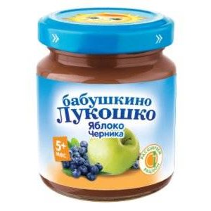 Пюре Бабушкино Лукошко яблоко-черника с 5 мес., 100 г