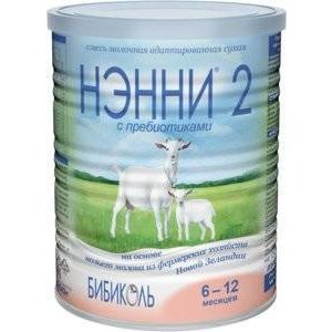 Молочная смесь Нэнни 2 на основе натурального козьего молока с пребиотиками 6-12 мес. 400 г
