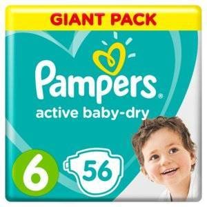 Подгузники Pampers Active Baby Dry размер 6 от 15 кг 56 шт.
