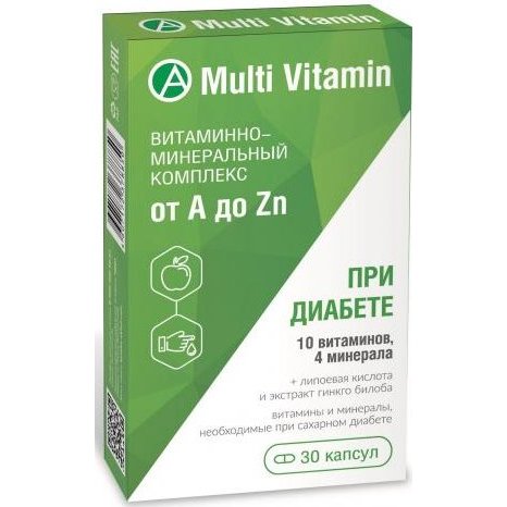 Витаминно-минеральный комплекс от A до Zn при диабете капсулы 30 шт.
