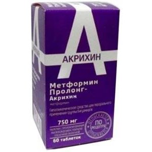 Метформин Пролонг-Акрихин таблетки 750 мг 60 шт.