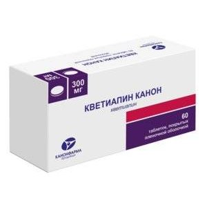 Кветиапин Канон таблетки, покрытые пленочной оболочкой 300 мг 60 шт.