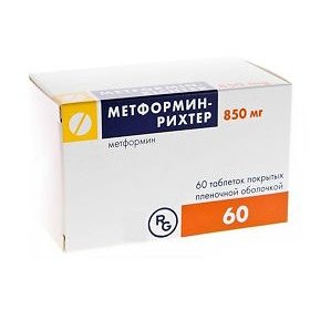 Метформин-Рихтер таблетки 850 мг 60 шт.
