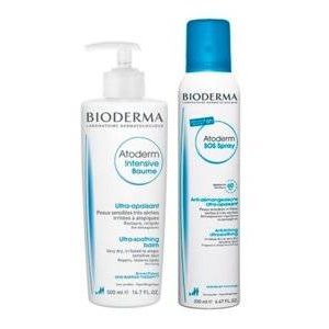 Набор Bioderma Atoderm: бальзам интенсив 250 мл,SOS спрей 200 мл