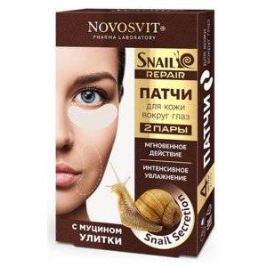 Патчи Novosvit Snail Repair для кожи вокруг глаз с муцином улитки 4 шт.