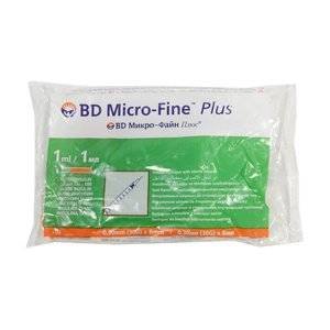 Шприц BD micro-fine+ инсулиновый 1 мл u-100 0,30х8 мм 30G 10 шт.