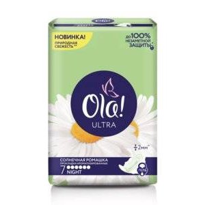 Прокладки Ola! Ultra Night ультратонкие аромат солнечная ромашка 7 шт.