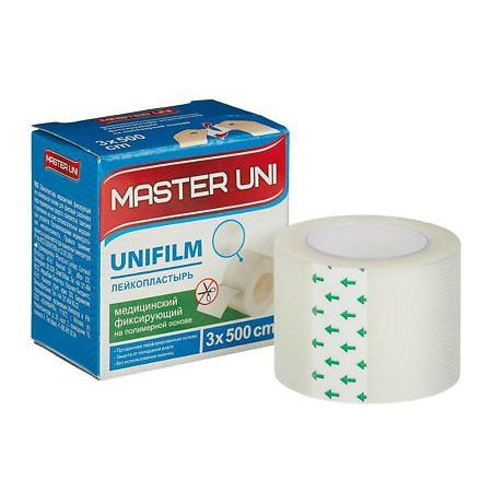 Мастер Юни Unifilm лейкопластырь на полимерной основе 3 х 500 см