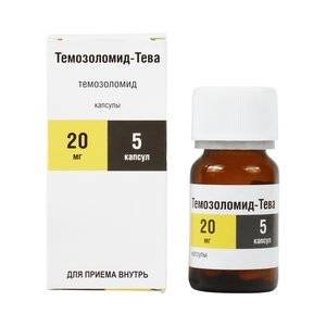 Темозоломид-Тева капсулы 20 мг 5 шт.