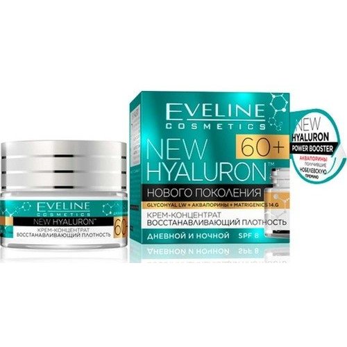 Крем-концентратEveline cosmetics new hyaluron 60+ дневной и ночной восстанавливающий плотность 50 мл