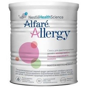 Смесь Nestle Alfare Allergy для детей с рождения страдающих аллергией к белкам коровьего молока 400 г