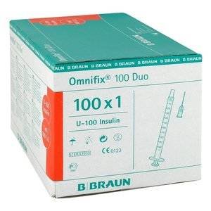 Шприц B.Braun трехкомпонентный инсулиновый 1 мл Omnifix с иглой 26G 100 шт.