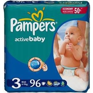 Подгузники Pampers Active Baby Dry размер 3 4-9 кг 96 шт.