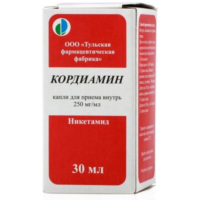Кордиамин капли для приема внутрь 250 мг/мл 30 мл флакон 1 шт.
