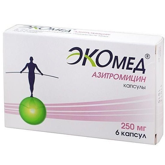 Азитромицин Экомед капсулы 250 мг 6 шт.