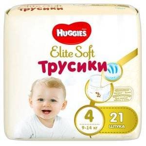 Подгузники-трусики Huggies Elite Soft размер 4 9-14 кг 21 шт.