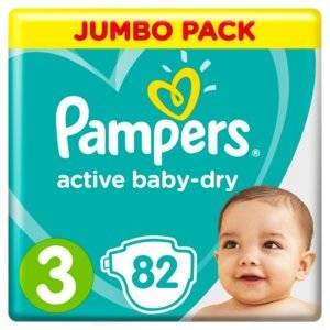 Подгузники Pampers Active Baby Dry размер 3 6-10 кг 82 шт.