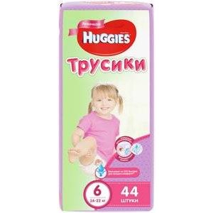Подгузники-трусики для девочек Huggies размер 6 16-22 кг 44 шт.