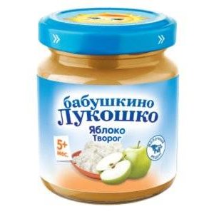 Пюре Бабушкино Лукошко яблоко-творог с 5 мес., 100 г